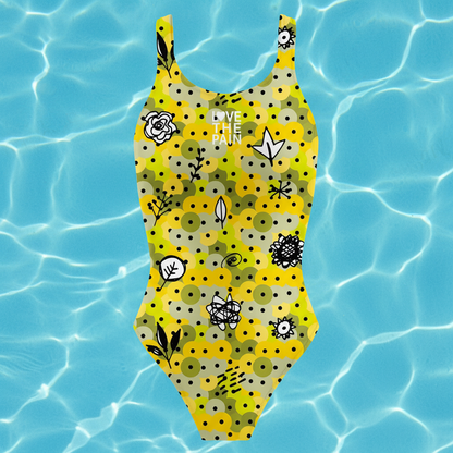 Love The Pain One Piece Swimsuit Women Wide -shoulder Strap Swimwear Bathing Outdoor Sports Training Suit Bodysuit