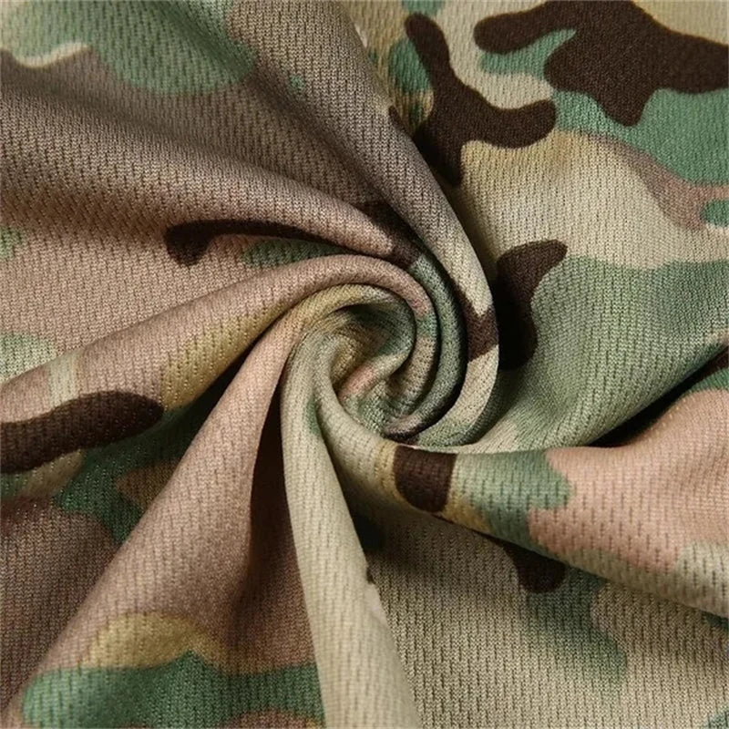 Military Camouflage Short Sleeves Men's Summer Quick Drying Sports T-shirt Outdoor Physical Training Tops Tactical T Shirts Tees