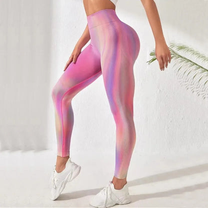 Aurora Women Bubble Butt Push Up Yoga Pant Fitness Workout Gym High Waist Scrunch Tights Gym Seamless Leggings