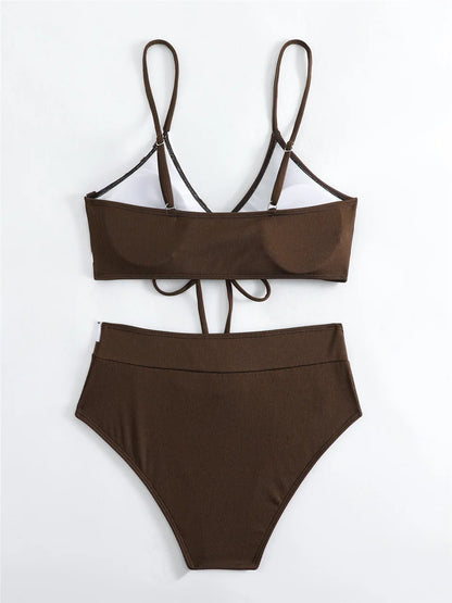 Triangle Bikinis String Swimsuit Women Strapped Leopard Swimwear Female Bathers Bathing Swimming Suit Padded Beachwear
