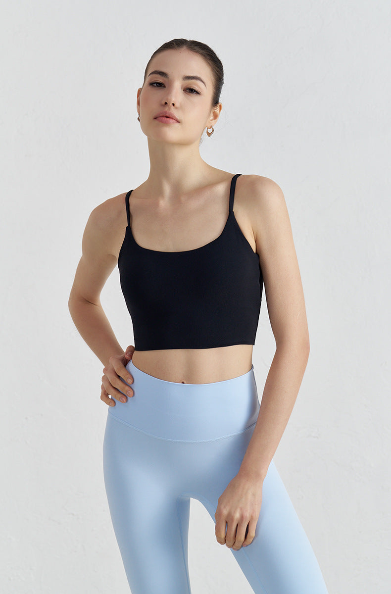 SOISOU Women's Thin-Strap Twist-Back Sports Bra