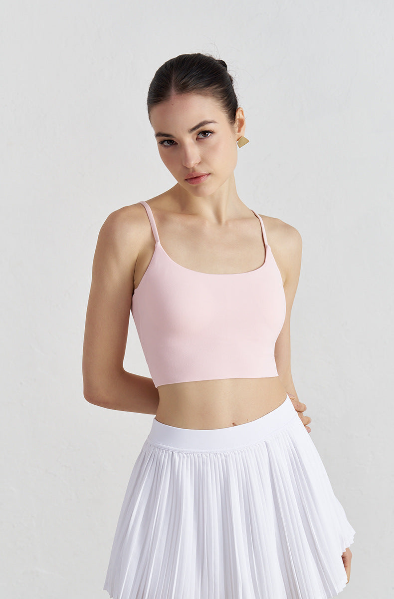 SOISOU Women's Thin-Strap Twist-Back Sports Bra