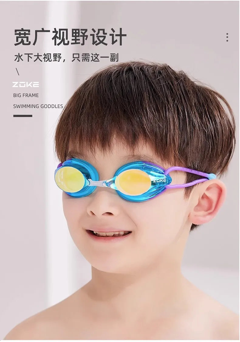 Zoke Kid Swimming Goggles Hd Waterproof Coating Diving Glasses Professional Swim Accessories