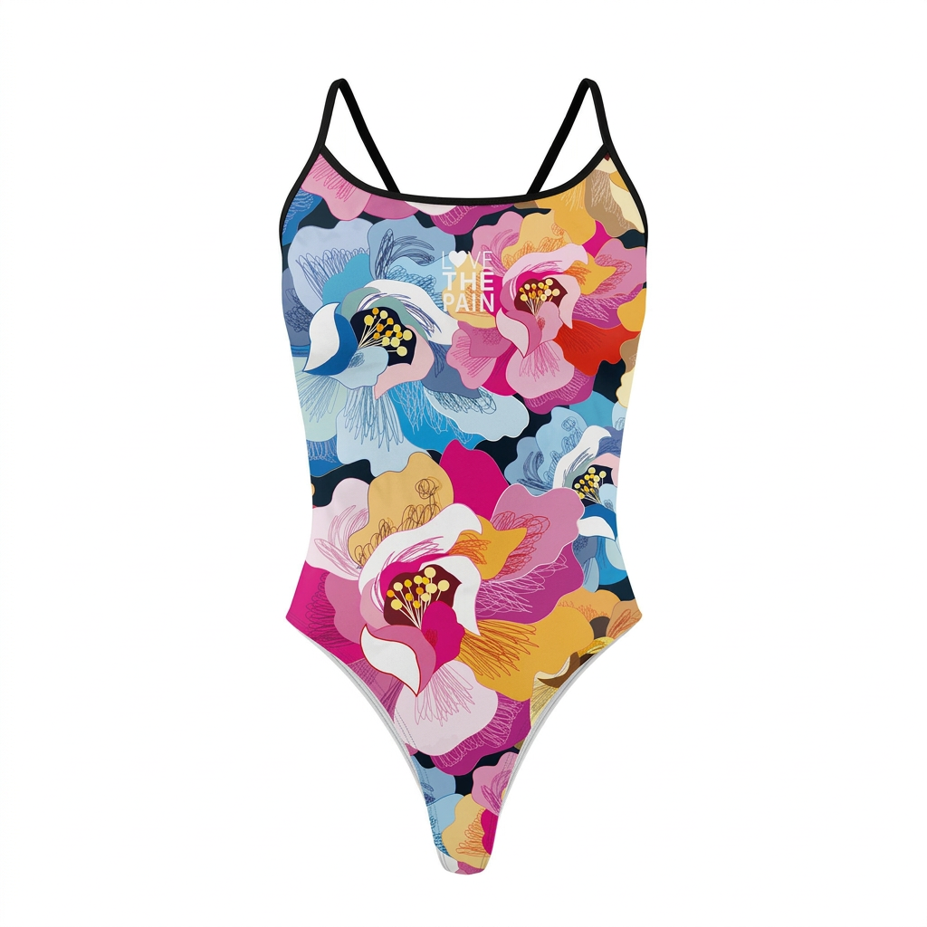 Large colourful floral-print one-piece swimsuit on a clean white background